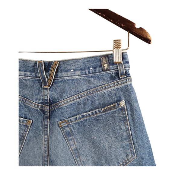 7 For All Mankind Monroe Denim Cut-Off Shorts With Exposed Button Women's 24 - Picture 8 of 10